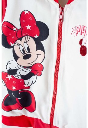 Chaqueta De Minnie Mouse Con Cierre Marfil Y Rojo Para Niña 2T A 5T 3T