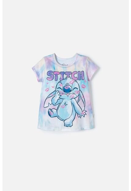 Camiseta De Stitch Multicolor Manga Corta Para Niña 2T A 5T 2T