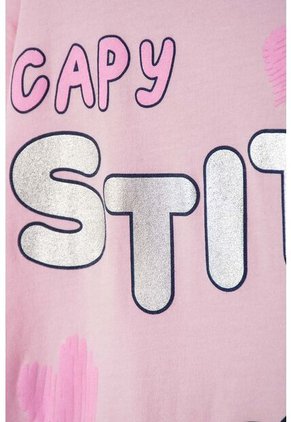 Camiseta De Stitch Y Capybara Manga Corta Rosada Para Niña 10