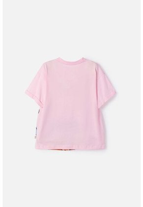 Camiseta De Stitch Y Capybara Manga Corta Rosada Para Niña 10