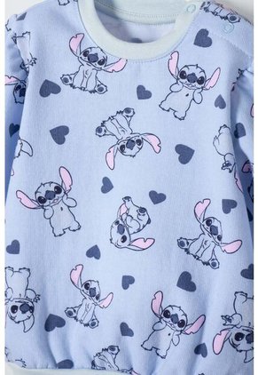 Conjunto De Stitch Pantalón Largo Azul Cielo Para Bebé Niña 12-18