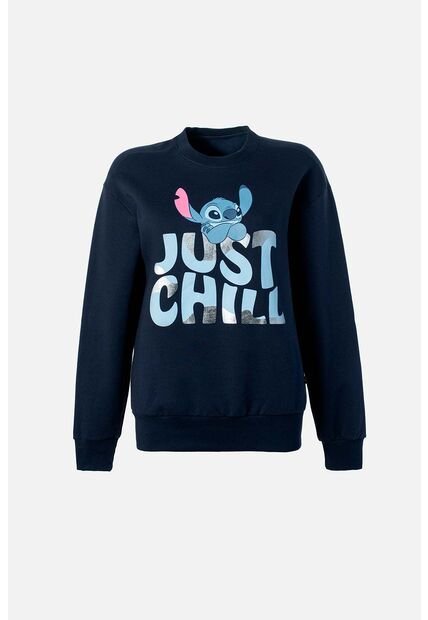 Buzo De Stitch Azul Oscuro De Diseño Cerrado Para Mujer XS