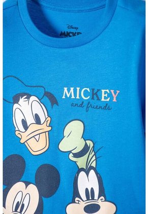 Pijama De Mickey Mouse Azul Y Marfil Oscuro De Pantalón Largo Para Niño 2T A 5T 5T