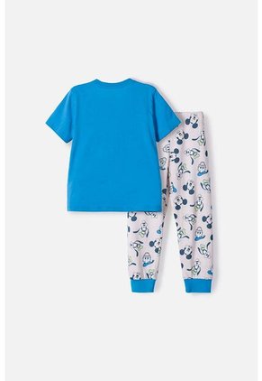 Pijama De Mickey Mouse Azul Y Marfil Oscuro De Pantalón Largo Para Niño 2T A 5T 5T
