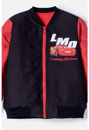Chaqueta De Cars Con Cierre Negro Y Rojo Para Niño 2T A 6T 2T