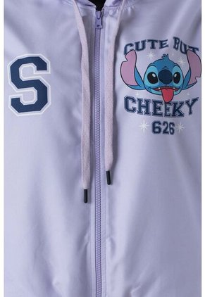 Chaqueta De Stitch Lila Con Cierre Para Mujer XS