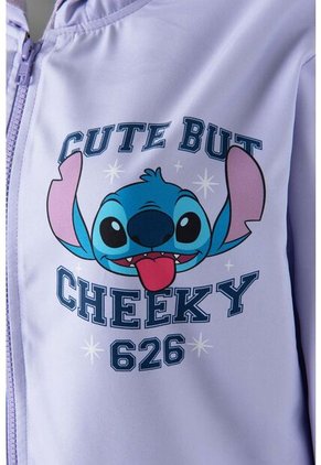 Chaqueta De Stitch Lila Con Cierre Para Mujer XS