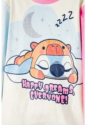 Pijama De Stitch Y Capybara Multicolor Para Niña 12