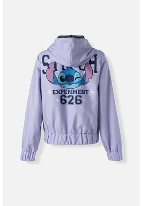 Chaqueta De Stitch Lila Con Cierre Para Mujer XS