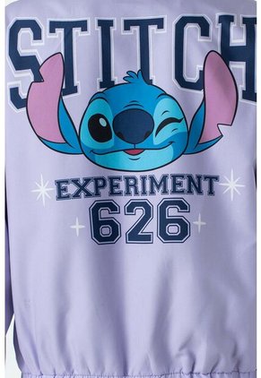 Chaqueta De Stitch Lila Con Cierre Para Mujer XS