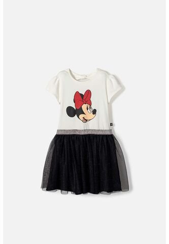 Vestido De Minnie Mouse Con Tull Marfil Para Niña 12 Disney