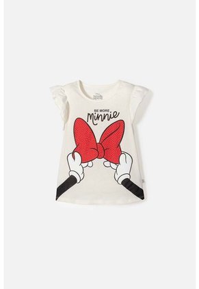 Camiseta De Minnie Mouse Manga Corta Multicolor Para Niña 4