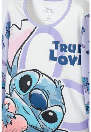 Pijama De Lilo Y Stitch Manga Larga Multicolor Para Niña 8