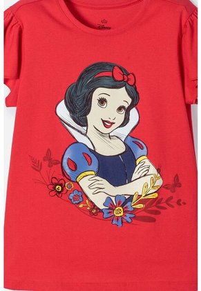 Camiseta De Blancanieves Roja Estampada En Frente Para Niña 4