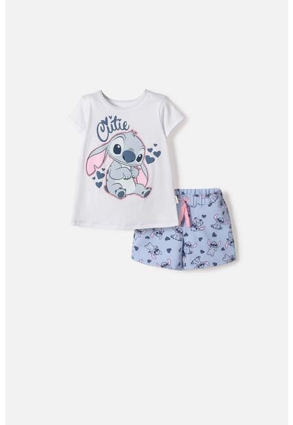 Conjunto De Stitch Con Short Multicolor Para Niña 2T A 5T 5T