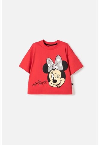 Camiseta De Minnie Mouse Manga Corta Rojo Para Niña 10 Disney