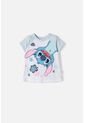 Camiseta De Stitch Manga Corta Blanco Para Niña 2T A  5T 3T de Disney