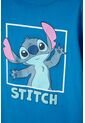 Camiseta De Stitch Manga Corta Azul Para Niña 2T A 5T 4T de Disney