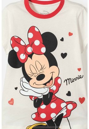 Pijama De Minnie Mouse Pantalón Largo Marfil Para Niña 4