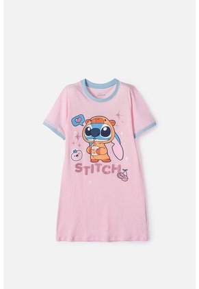 Pijama De Stitch Y Capybara Rosada Para Niña 4