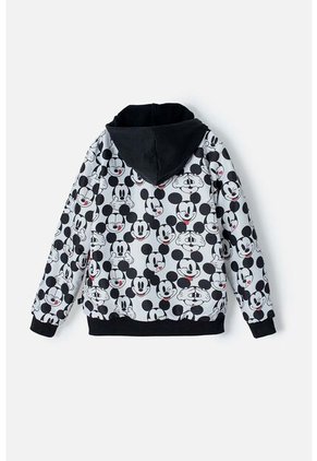 Buzo De  Mickey Mouse Con Capucha Negro, Blanco Y Rojo Para Niña 10