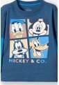 Camiseta De Mickey Mouse Azul Manga Larga Para Niño 2T A 5T 3T de Disney