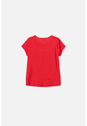 Camiseta Minnie Mouse Manga Corta Roja Para Niña 4
