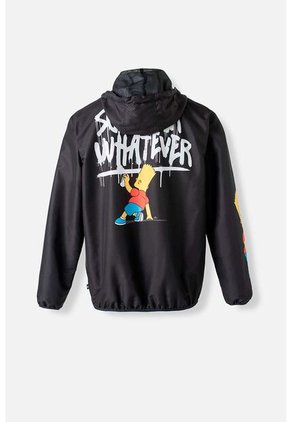 Chaqueta De Los Simpson Con Cierre Y Capucha Negro Para Hombre XL