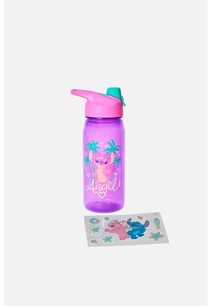 Botella De Stitch + Stickers Para Niña U