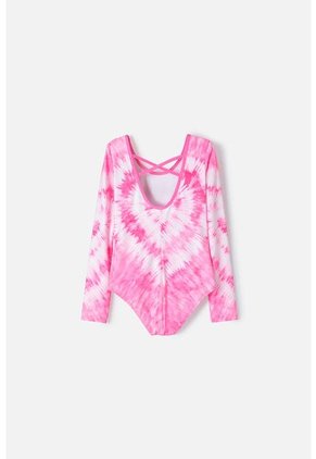 Vestido De Baño De Stitch Fucsia Manga Larga Para Niña 6