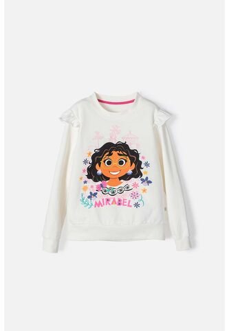 Buzo De Encanto Con Cuello Redondo Blanco Para Niña 8 Disney