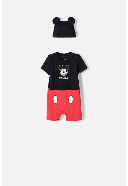 Enterizo De Mickey Mouse Con Broches Multicolor Para Bebé Niño 9-12