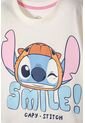 Camiseta De Stitch Y Capybara Manga Corta Marfil Para Niña 8 de Disney