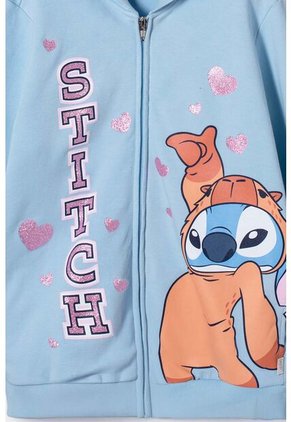 Buzo De Stitch Y Capybara Con Capucha Azul Para Niña 14