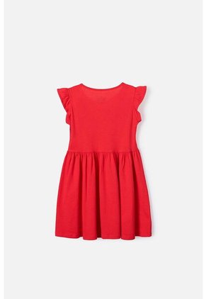 Vestido De Minnie Mouse Manga Sisa Rojo Para Niña 8