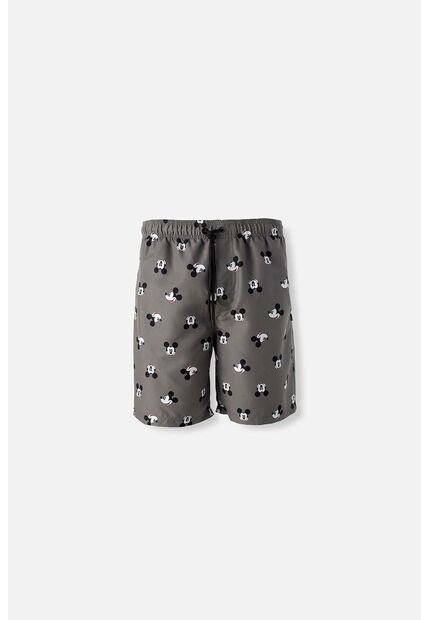 Pantaloneta De Baño De Mickey Mouse Verde Militar Con Bolsillo Para Hombre XS