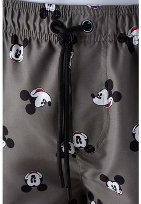 Pantaloneta De Baño De Mickey Mouse Verde Militar Con Bolsillo Para Hombre XS