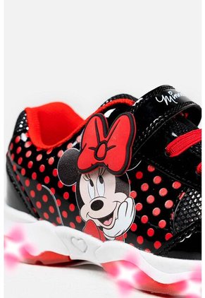 Tenis De Minnie Mouse Con Luces Rojo/negro Para Niña 32