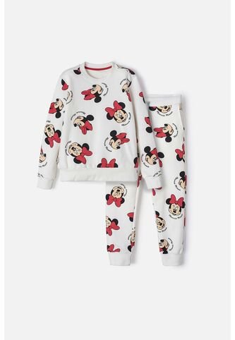 Conjunto De Minnie Mouse Con Pantalón Largo Marfil Para Niña 4 Disney