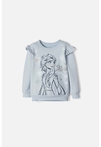 Buzo De Frozen Cerrado Azul Para Niña 2T A 6T 3T Disney