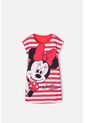 Pijama De Minnie Mouse  Tipo Batola De Rayas Rojo Y Blanco Para Niña 10 de Disney