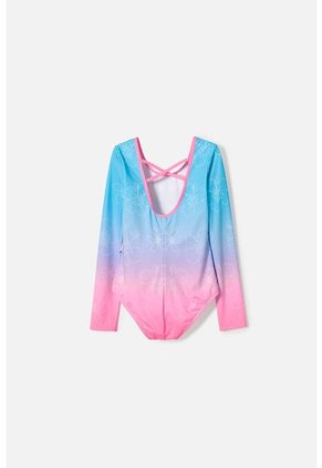 Vestido De Baño De Stitch  Manga Larga Multicolor Para Niña 6