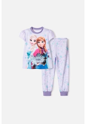 Pijama De Frozen Pantalón Largo Lavanda Claro Para Niña 2T A 6T 4T Disney