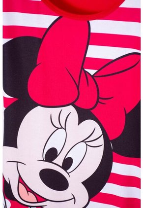 Pijama De Minnie Mouse Tipo Batola De Rayas Rojo Y Blanco Para Niña 6
