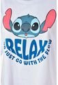 Pijama De Stitch Blanca Y Multicolor De Pantalón Corto Para Mujer XS de Disney