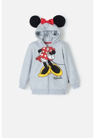 Buzo De Minnie Mouse Gris Con Capucha Para Niña 2T A 5T 2T Disney