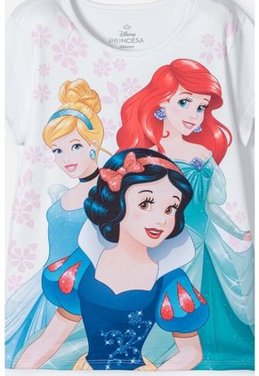 Camiseta De Princesas Disney Blanca Manga Corta Para Niña 6