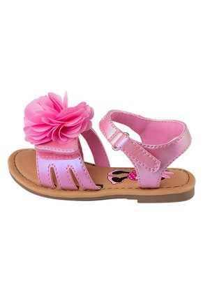 Sandalias Con Diseño De Minnie Y Flores Para Niña Pequeña Rosa Claro Disney 200087