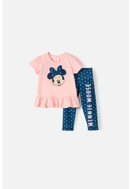 Conjunto De Minnie Mouse Con Pantalón Palo De Rosa Y Azul Para Bebé Niña 12-18