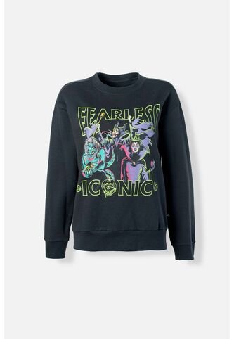 Buzo Villanas Disney Negro Estampado En Frente Para Mujer S Disney